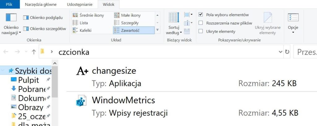 Mały rozmiar przenośnego pliku wykonywalnego do zmiany rozmiaru czcionki